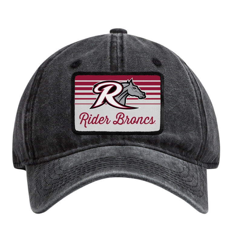 Rider University Broncs Officially Licensed Unisex Dad Hat with Rectangle or Round Cloth Patch Black|Rectangle