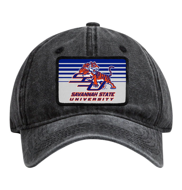 Savannah State University Officially Licensed Unisex Dad Hat with Rectangle or Round Cloth Patch Black|Rectangle