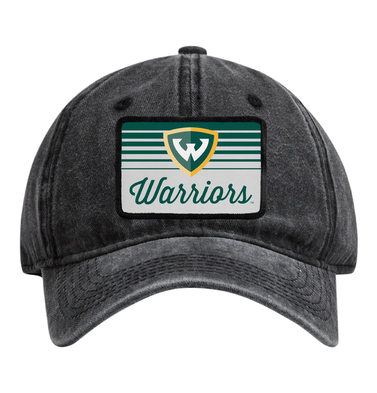 Wayne State Officially Licensed Unisex Dad Hat with Rectangle or Round Cloth Patch Black|Rectangle