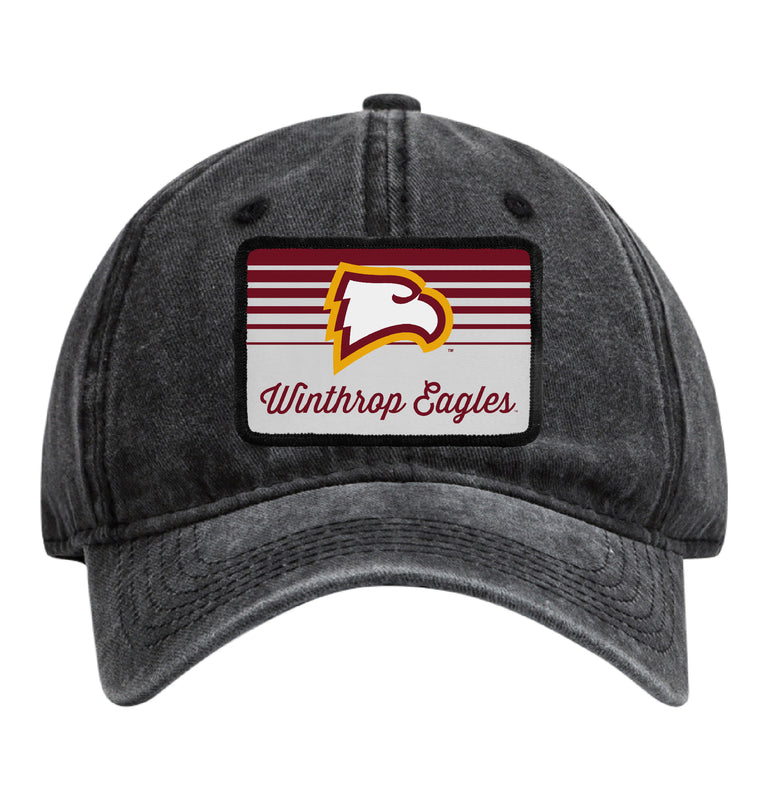 Winthrop University Officially Licensed Unisex Dad Hat with Rectangle or Round Cloth Patch Black|Rectangle