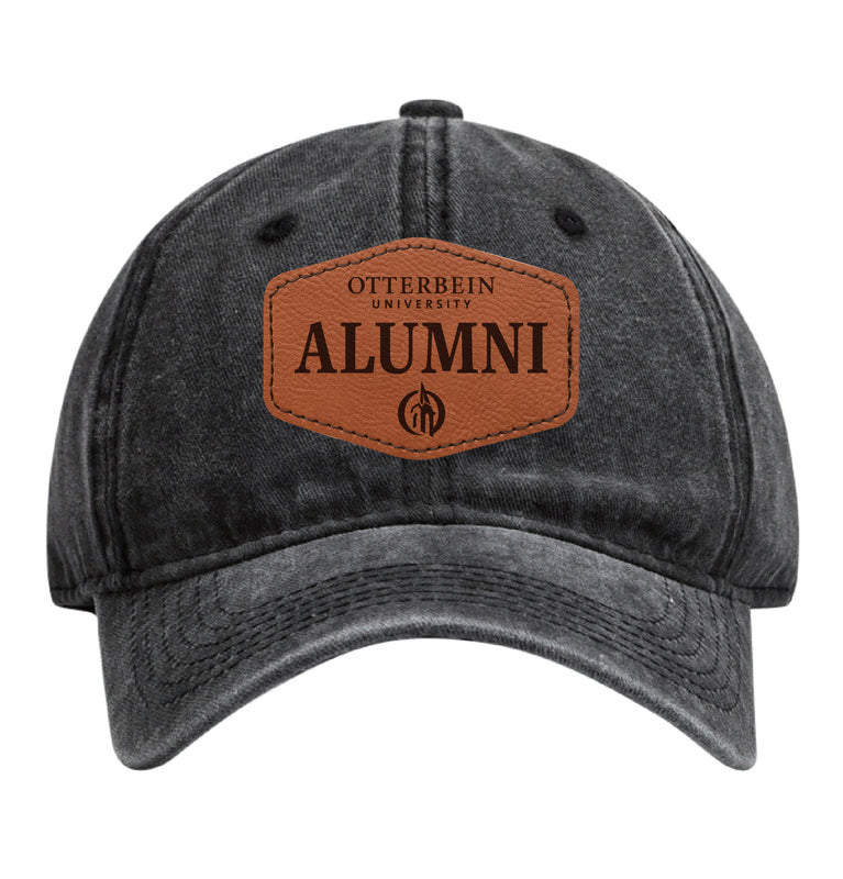 Otterbein University Officially Licensed Alumni Dad Hat – Adjustable Cap with Engraved Hex Patch Black