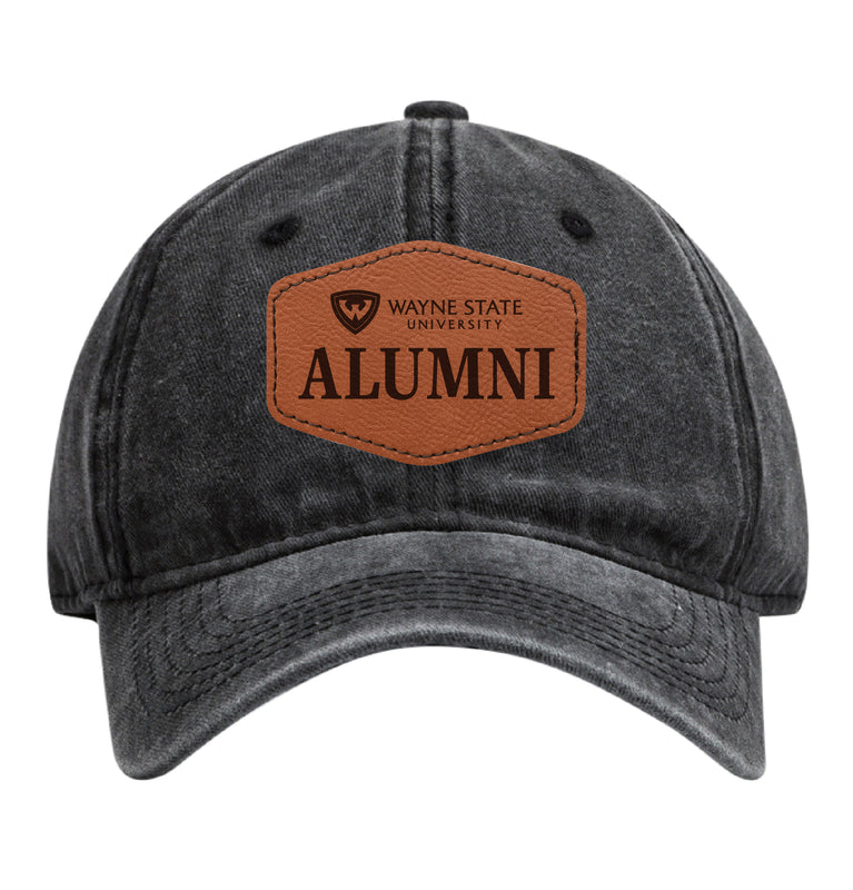 Wayne State Officially Licensed Alumni Dad Hat – Adjustable Cap with Engraved Hex Patch Black