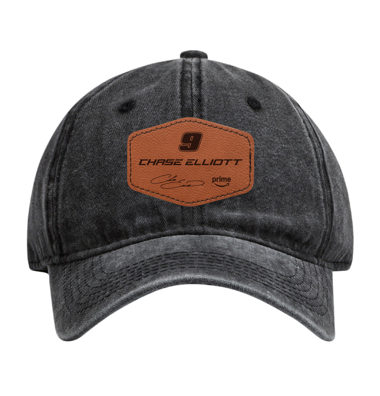 Chase Elliott #9 Nascar Offic. LIC. Dad Hat - Unisex Baseball Cap with Round/Hexagonal Engraved Leather Patch