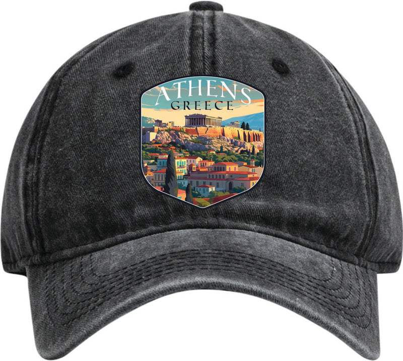 Athens Greece Dad Hat – Unisex Soft Baseball Cap Black