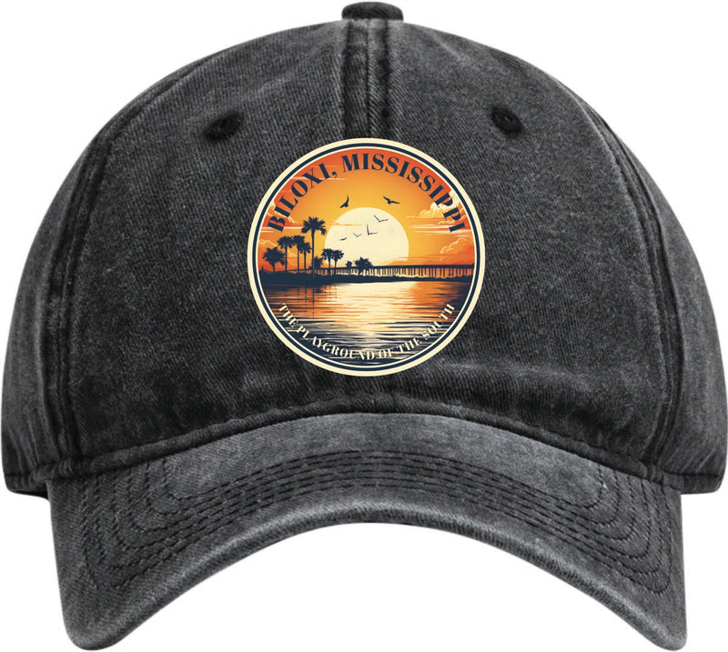 Biloxi Mississippi Dad Hat – Unisex Soft Baseball Cap Black