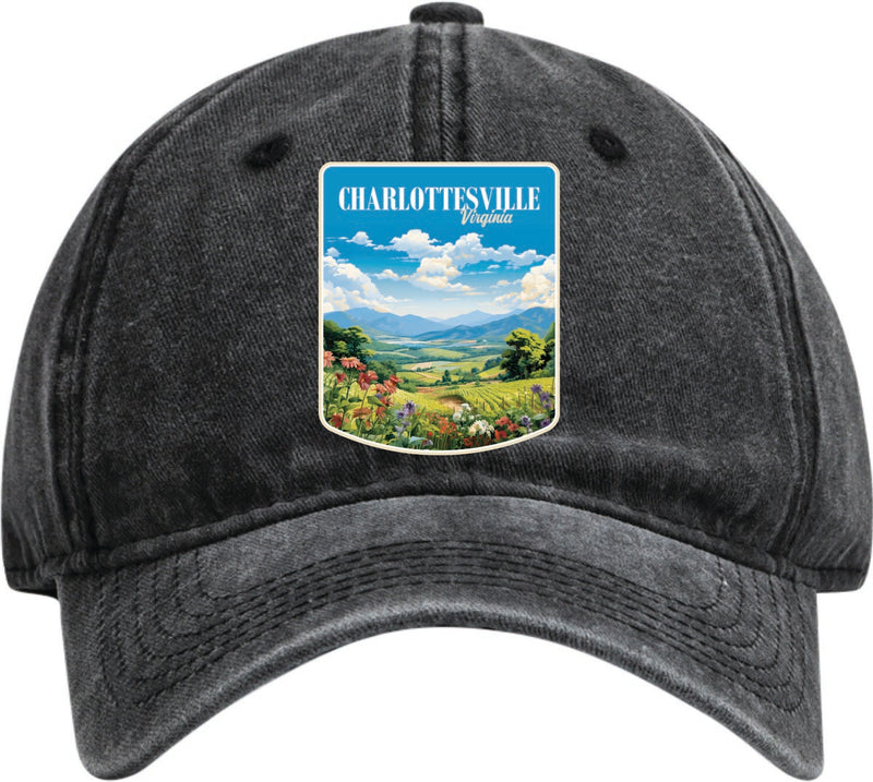 Charlottesville Virginia Dad Hat – Unisex Soft Baseball Cap Black