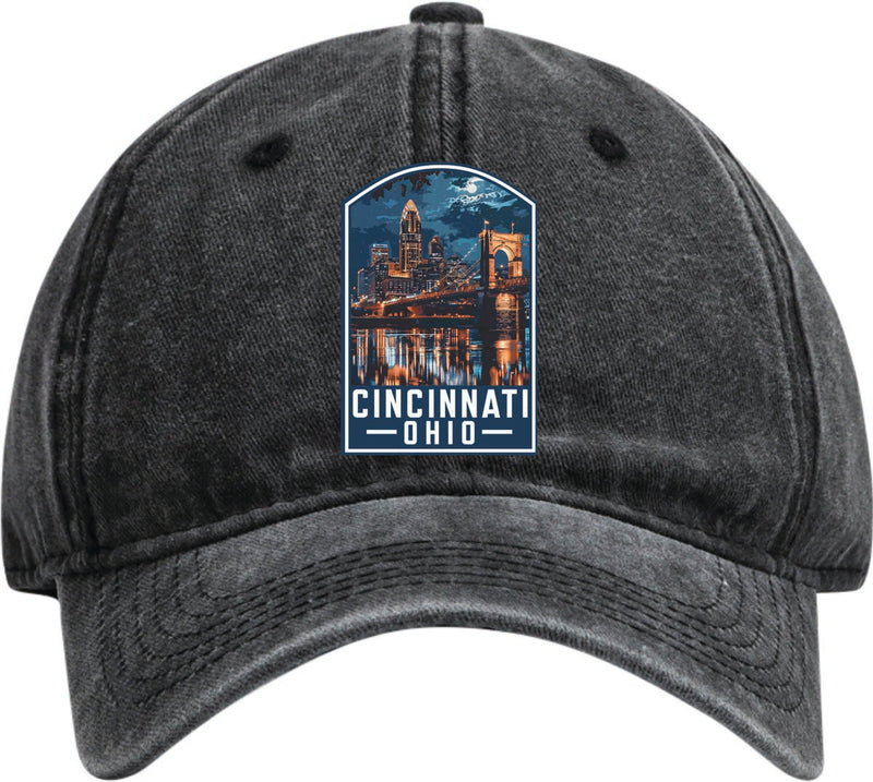 Cincinnati Ohio Dad Hat – Unisex Soft Baseball Cap Black