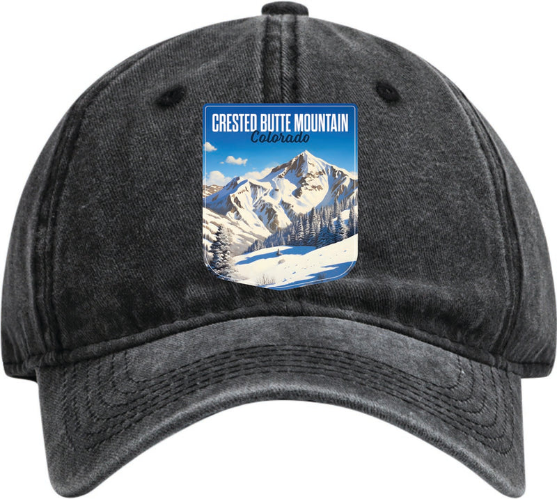 Crested Butte Mountain Dad Hat – Unisex Soft Baseball Cap Black