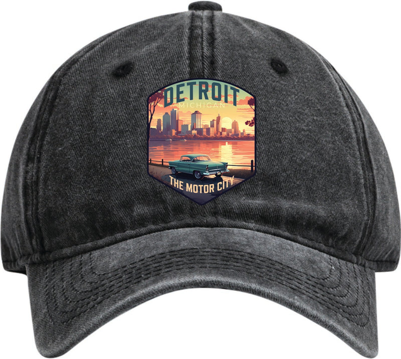 Detroit Michigan Dad Hat – Unisex Soft Baseball Cap Black