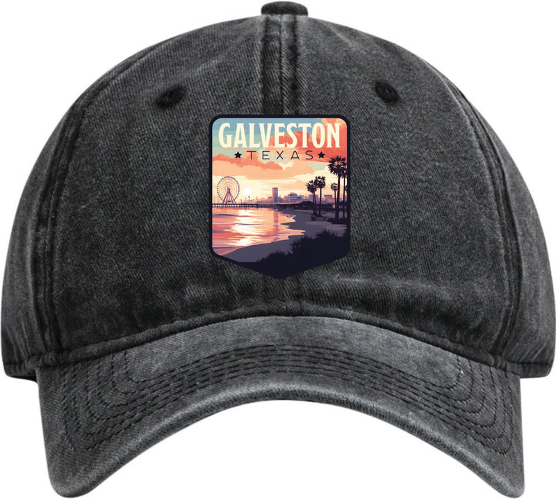 Galveston Texas Dad Hat – Unisex Soft Baseball Cap Black