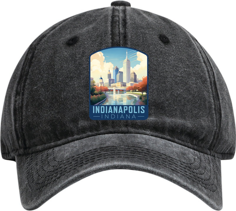 Indianapolis Indiana Dad Hat – Unisex Soft Baseball Cap Black