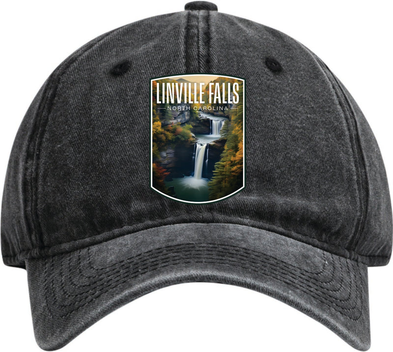 Linville Falls North Carolina Dad Hat – Unisex Soft Baseball Cap Black