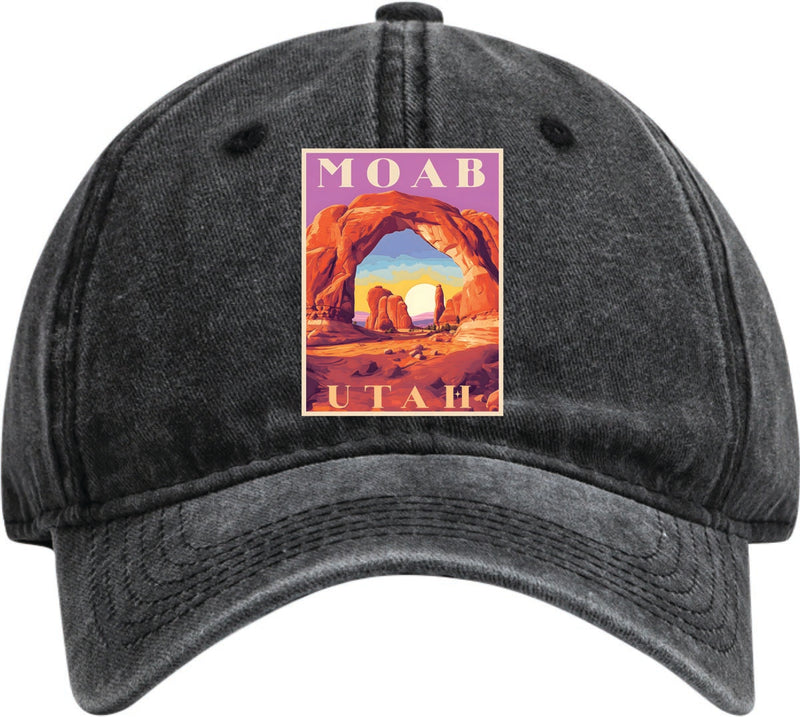 Moab Utah Dad Hat – Unisex Soft Baseball Cap Black
