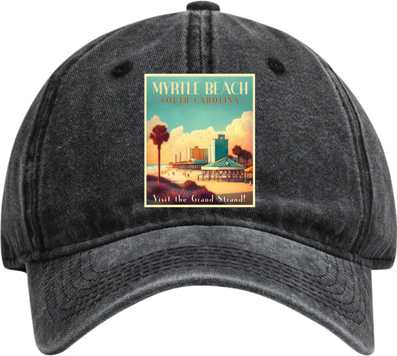 Myrtle Beach South Carolina Dad Hat – Unisex Soft Baseball Cap Black