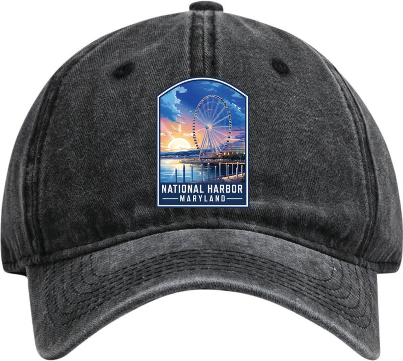 National Harbor Maryland Dad Hat – Unisex Soft Baseball Cap Black