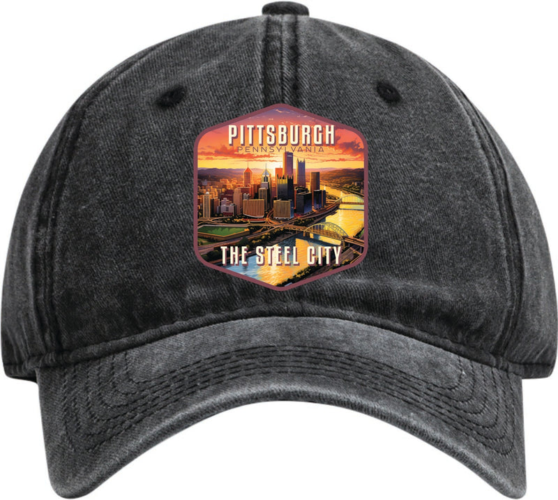Pittsburgh Pennsylvania Dad Hat – Unisex Soft Baseball Cap Black