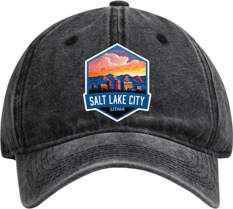 Salt Lake City Utah Dad Hat – Unisex Soft Baseball Cap Black