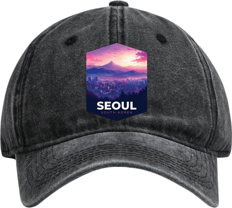 Seoul South Korea Dad Hat – Unisex Soft Baseball Cap Black