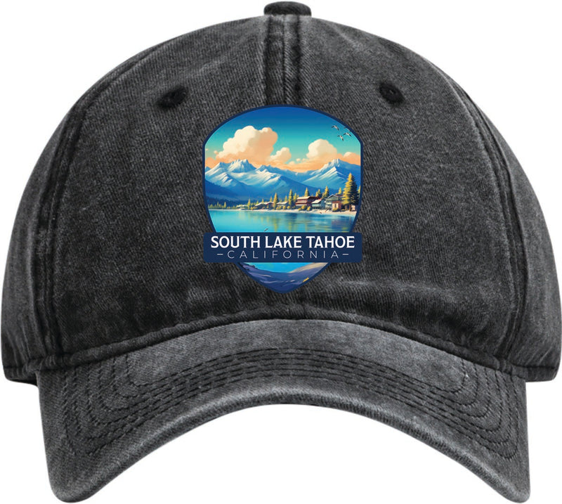 South Lake Tahoe California Dad Hat – Unisex Soft Baseball Cap Black