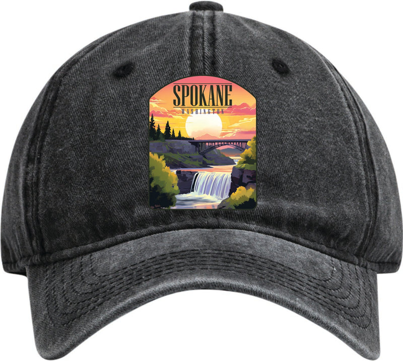 Spokane Washington Dad Hat – Unisex Soft Baseball Cap Black