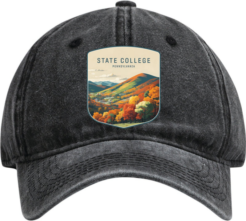 State College Pennsylvania Dad Hat – Unisex Soft Baseball Cap Black