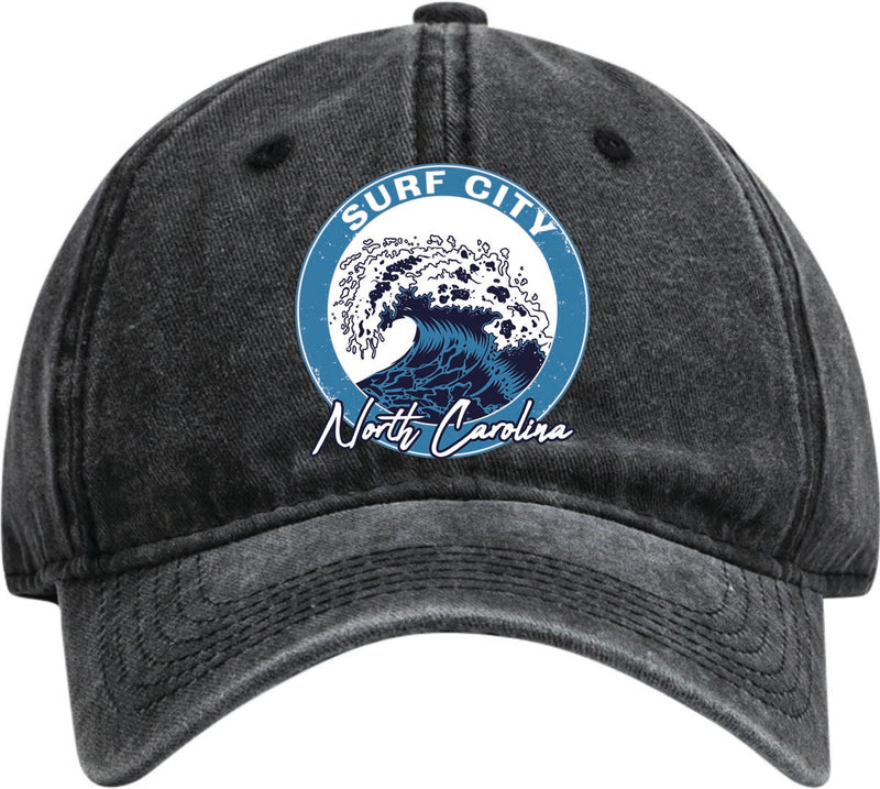 Surf City North Carolina Dad Hat – Unisex Soft Baseball Cap Black