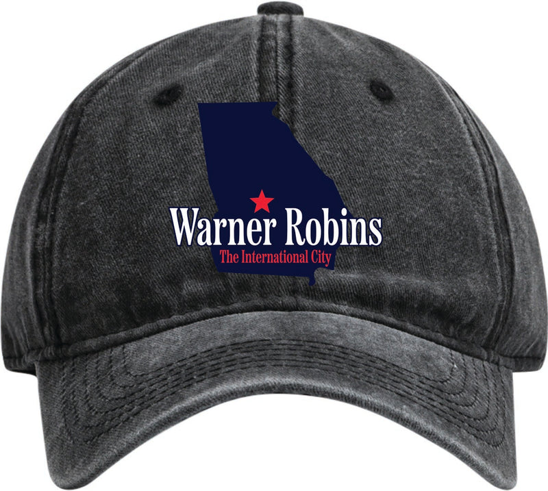 Warner Robins Georgia Dad Hat – Unisex Soft Baseball Cap Black