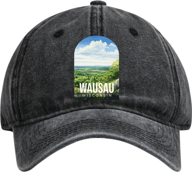 Wausaw Wisconsin Dad Hat – Unisex Soft Baseball Cap Black