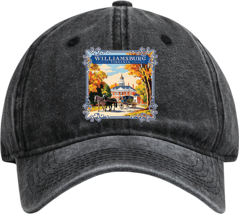 Williamsburg Virginia Dad Hat – Unisex Soft Baseball Cap Black