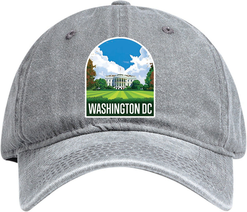 Washington DC Design B Gray Dad Hat – Unisex Soft Baseball Cap Gray
