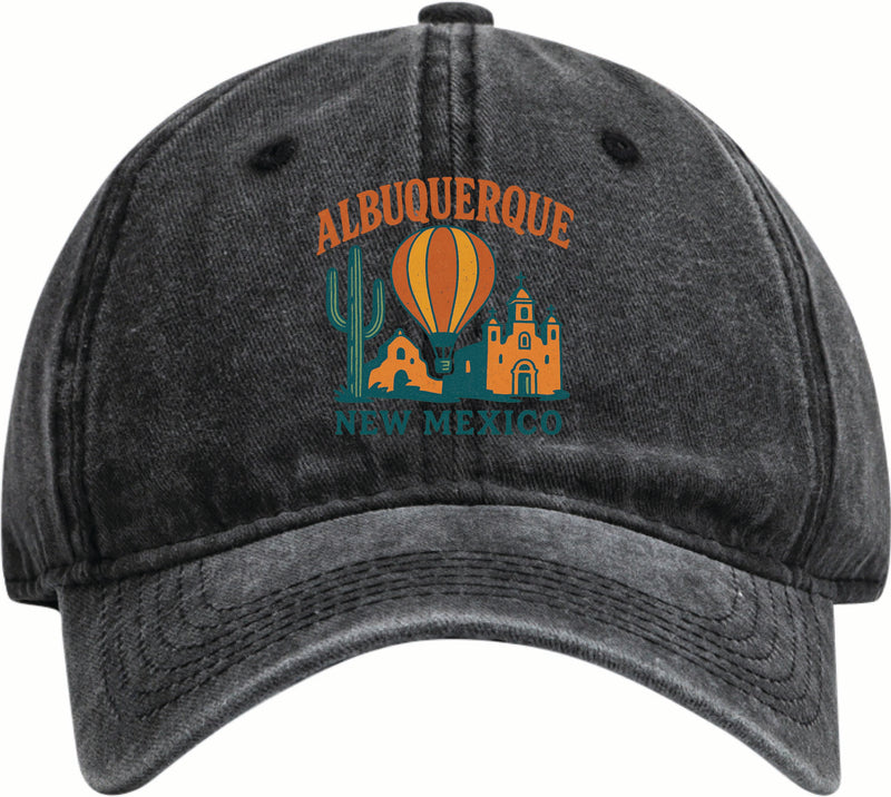 Albuquerque New Mexico Vintage Design Black Dad Hat – Unisex Soft Baseball Cap Black