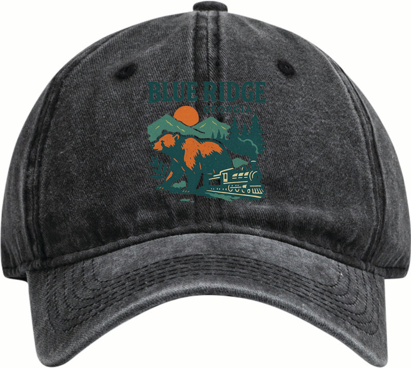 Blue Ridge Georgia Vintage Design Black Dad Hat – Unisex Soft Baseball Cap Black