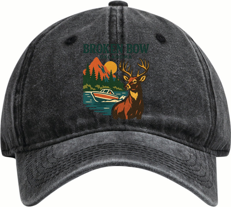 Broken Bow Oklahoma Vintage Design Black Dad Hat – Unisex Soft Baseball Cap Black