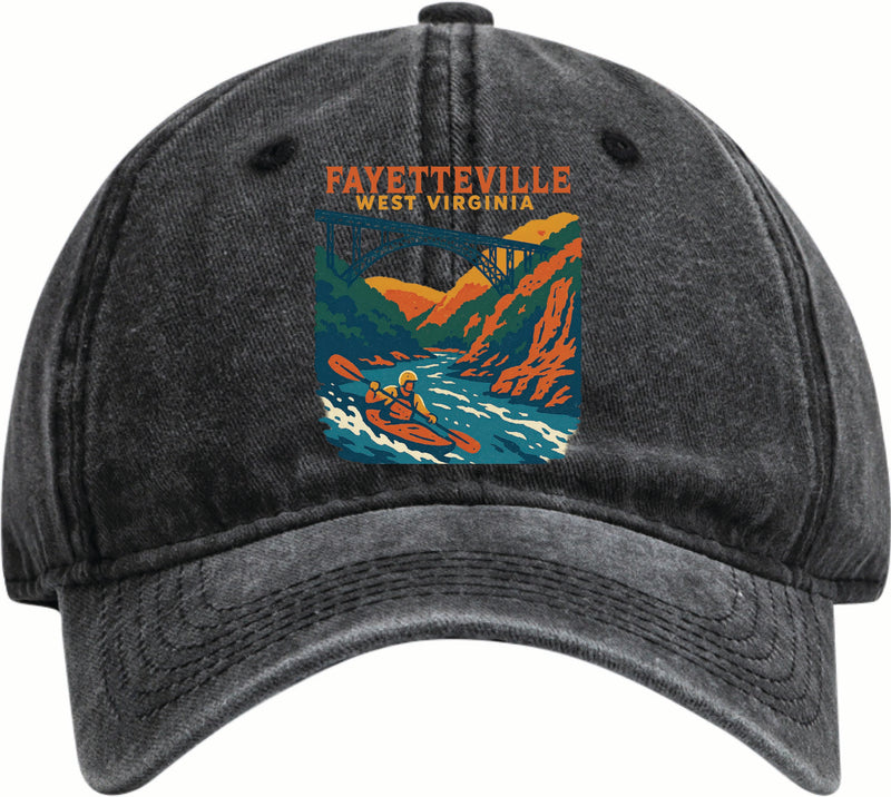 Fayetteville West Virginia Vintage Design Black Dad Hat – Unisex Soft Baseball Cap Black
