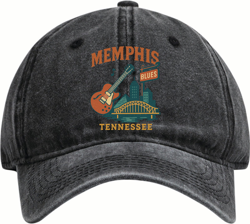 Memphis Tennessee Vintage Design Black Dad Hat – Unisex Soft Baseball Cap Black