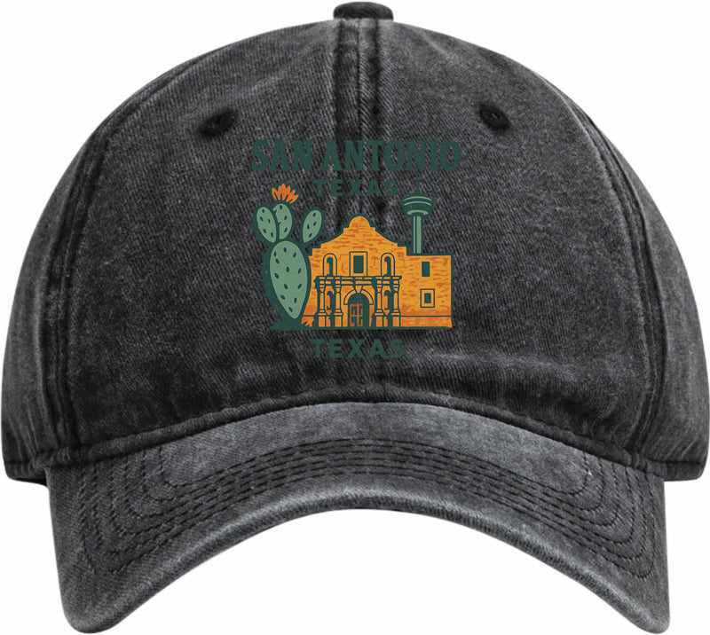 San Antonio Texas Vintage Design Black Dad Hat – Unisex Soft Baseball Cap Black