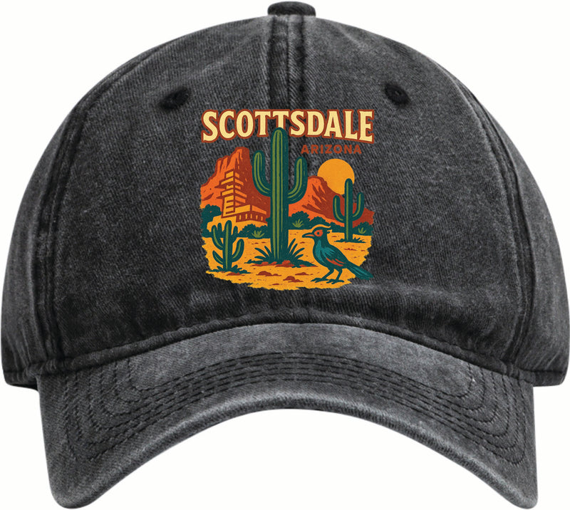 Scottsdale Arizona Vintage Design Black Dad Hat – Unisex Soft Baseball Cap Black