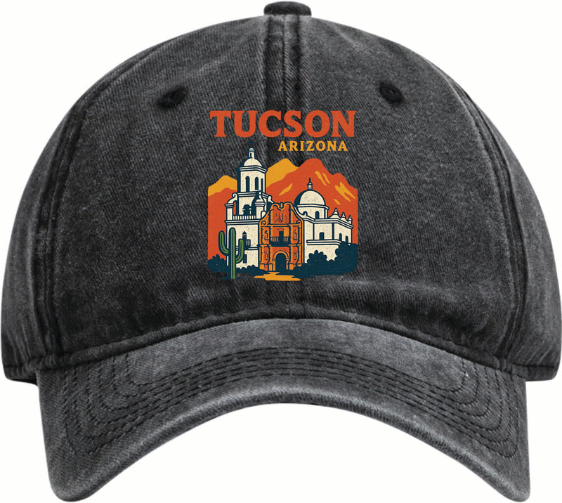 Tucson Arizona Vintage Design Black Dad Hat – Unisex Soft Baseball Cap Black