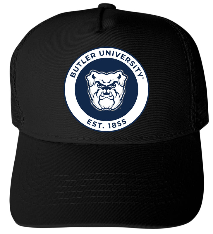 Butler Bulldogs Officially Licensed Trucker Hat - Unisex Mesh Back Cap with Full Color Heat Transfer Logo Black