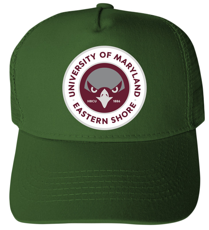 Maryland Eastern Shore Officially Licensed Trucker Hat - Unisex Mesh Back Cap with Full Color Heat Transfer Logo Green