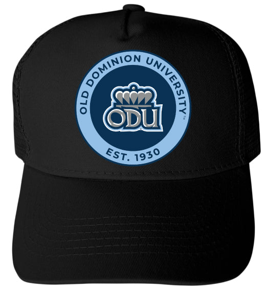 Old Dominion Monarchs Officially Licensed Trucker Hat - Unisex Mesh Back Cap with Full Color Heat Transfer Logo Black