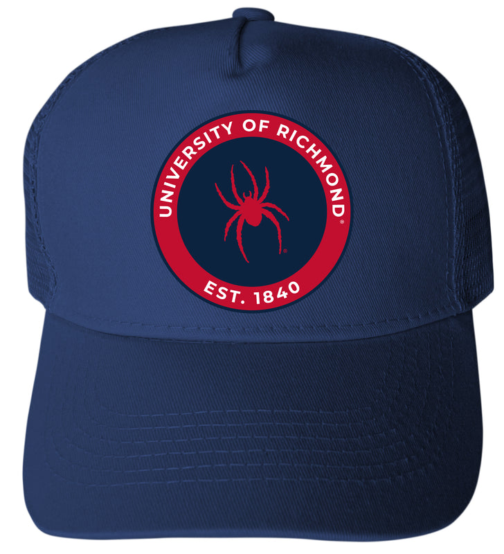 Richmond Spiders Officially Licensed - Unisex Trucker Hat with Full Color Heat Transfer Logo Navy