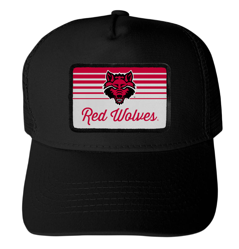 Arkansas State Officially Licensed College Trucker Hat – Choose Your Patch Shape & Hat Color Black|Rectangle