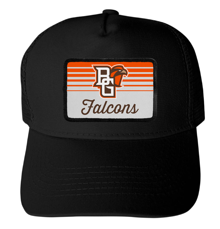 Bowling Green Falcons Officially Licensed College Trucker Hat – Choose Your Patch Shape & Hat Color Black|Rectangle