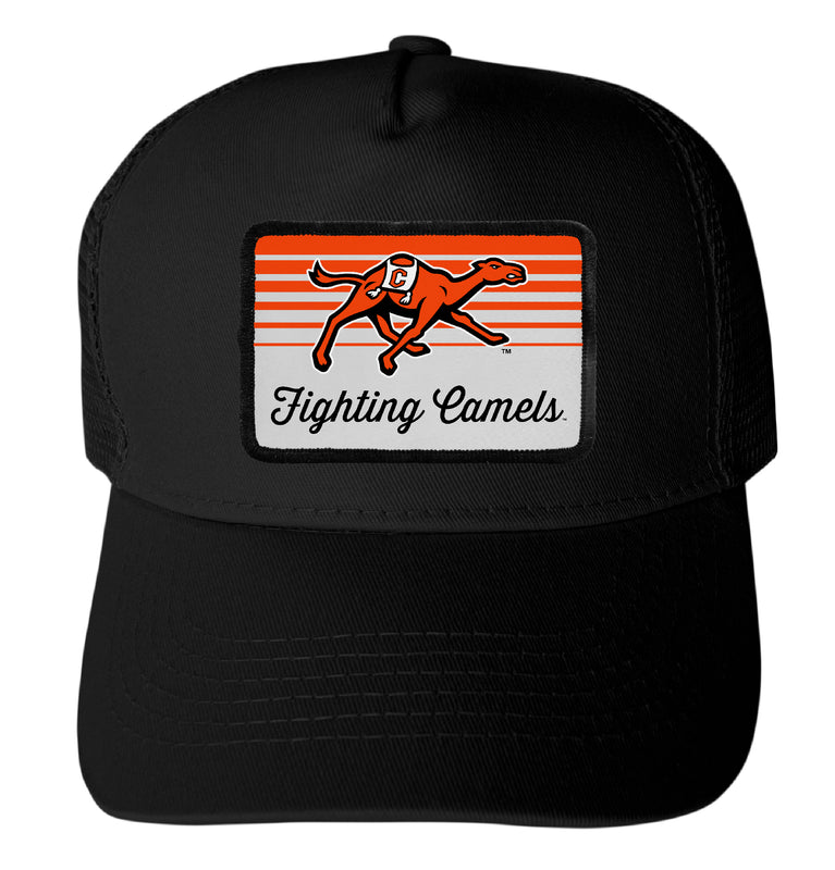 Campbell University Fighting Camels Officially Licensed College Trucker Hat – Choose Your Patch Shape & Hat Color Black|Rectangle