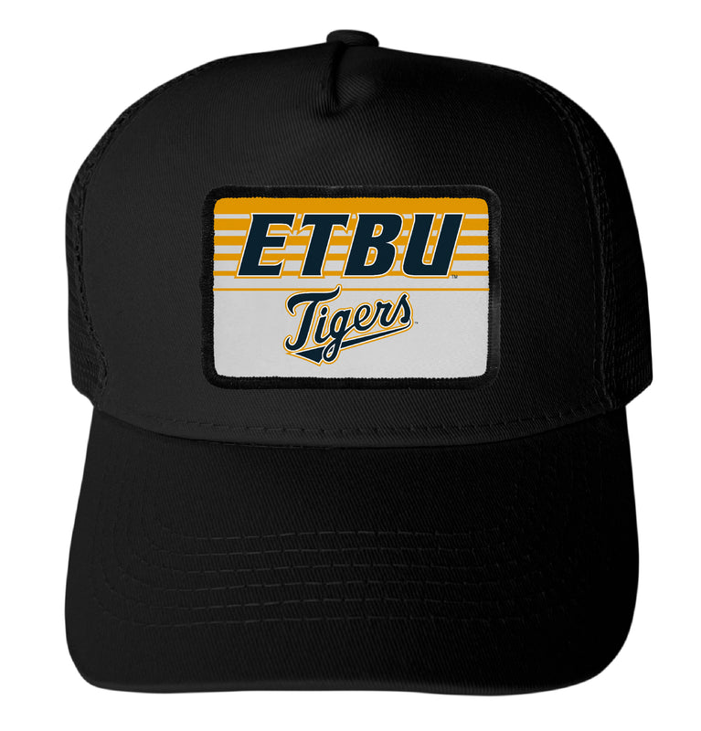 East Texas Baptist University Officially Licensed College Trucker Hat – Choose Your Patch Shape & Hat Color Black|Rectangle