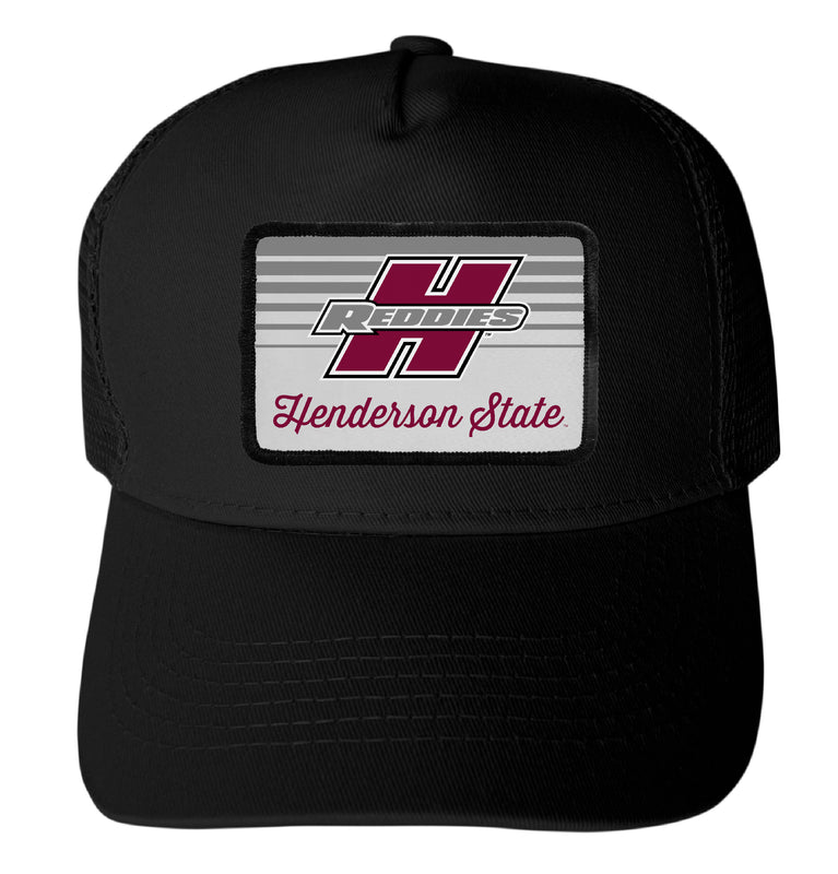 Henderson State Reddies Officially Licensed College Trucker Hat – Choose Your Patch Shape & Hat Color Black|Rectangle