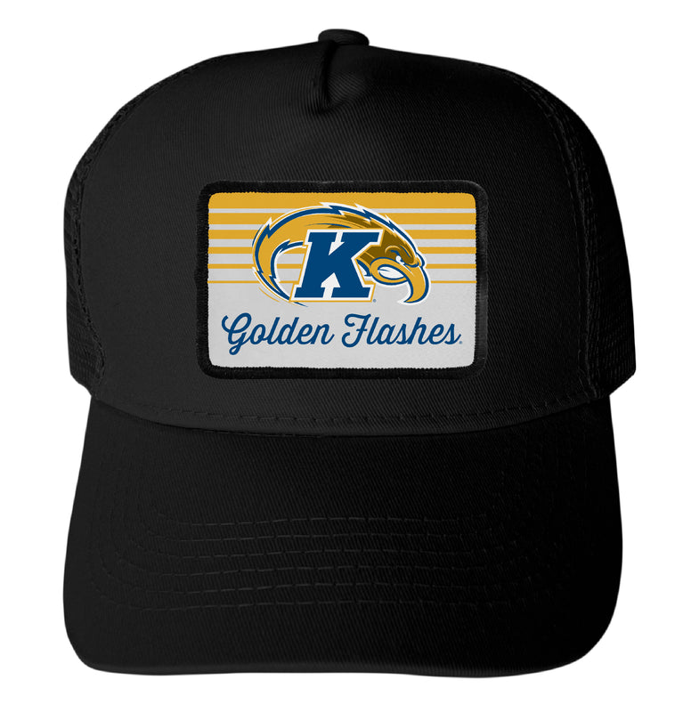 Kent State University Officially Licensed College Trucker Hat – Choose Your Patch Shape & Hat Color Black|Rectangle