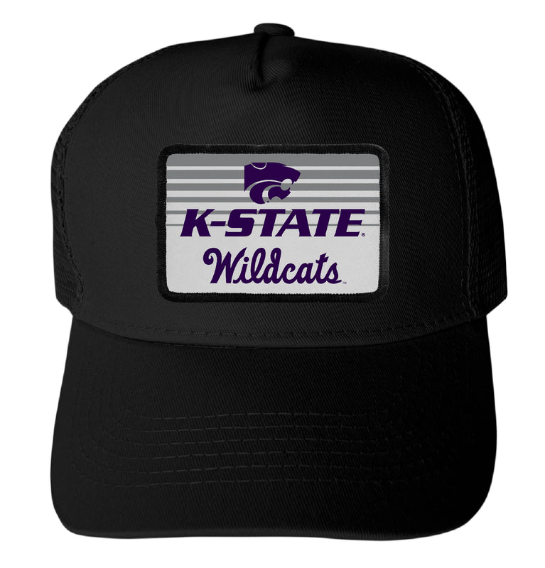 Kansas State Wildcats Officially Licensed College Trucker Hat – Choose Your Patch Shape & Hat Color Black|Rectangle