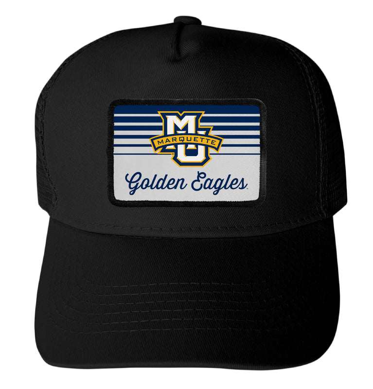 Marquette Golden Eagles Officially Licensed College Trucker Hat – Choose Your Patch Shape & Hat Color Black|Rectangle